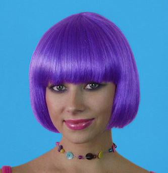 Wig Bob Neon Purple Short Deluxe Chin Length Costume Accessory