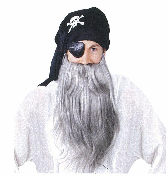 Beard & Moustache Jumbo Pirate Grey Costume Accessory