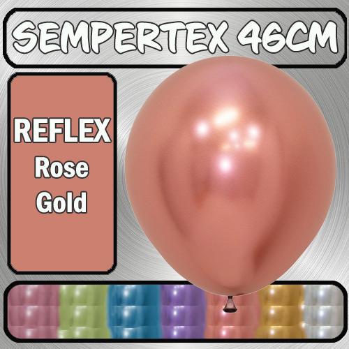 Balloons 46cm Reflex Rose Gold Pk 6