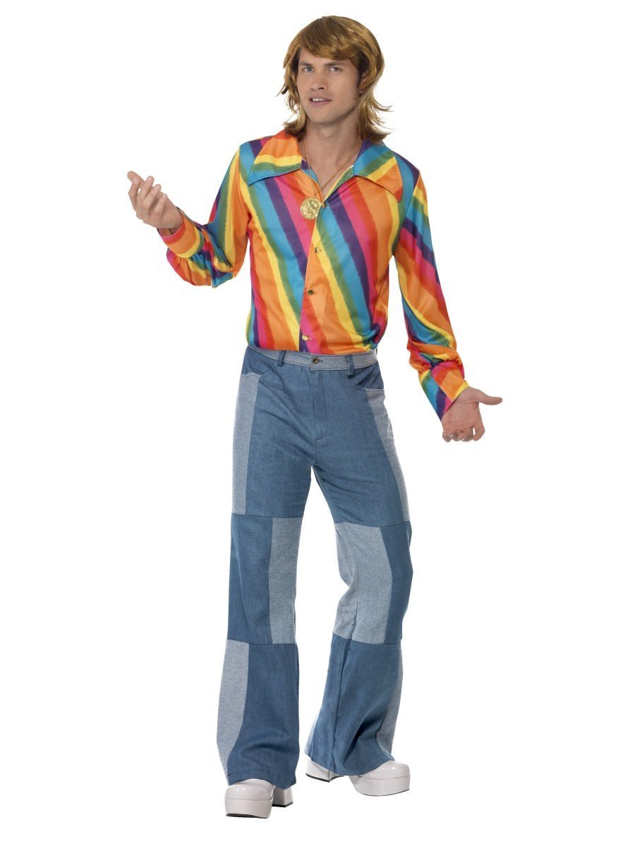 Costume Adult 1970s Rainbow Shirt