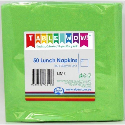 Napkin 2ply Lime Green Lunch Pk/50