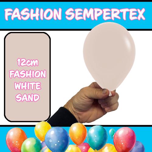 Latex Balloon 12cm Fashion White Sand Pk 50