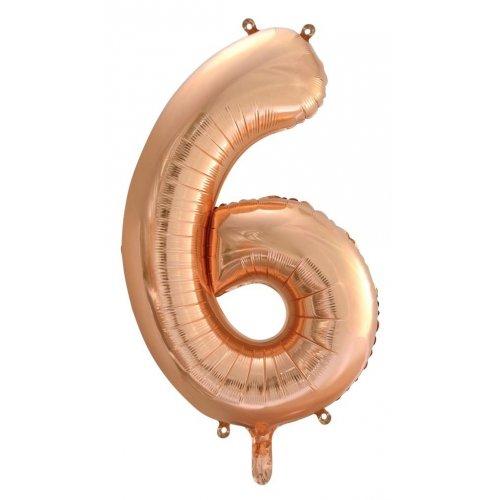 Balloon Foil Megaloon Number 6 Rose Gold 86cm