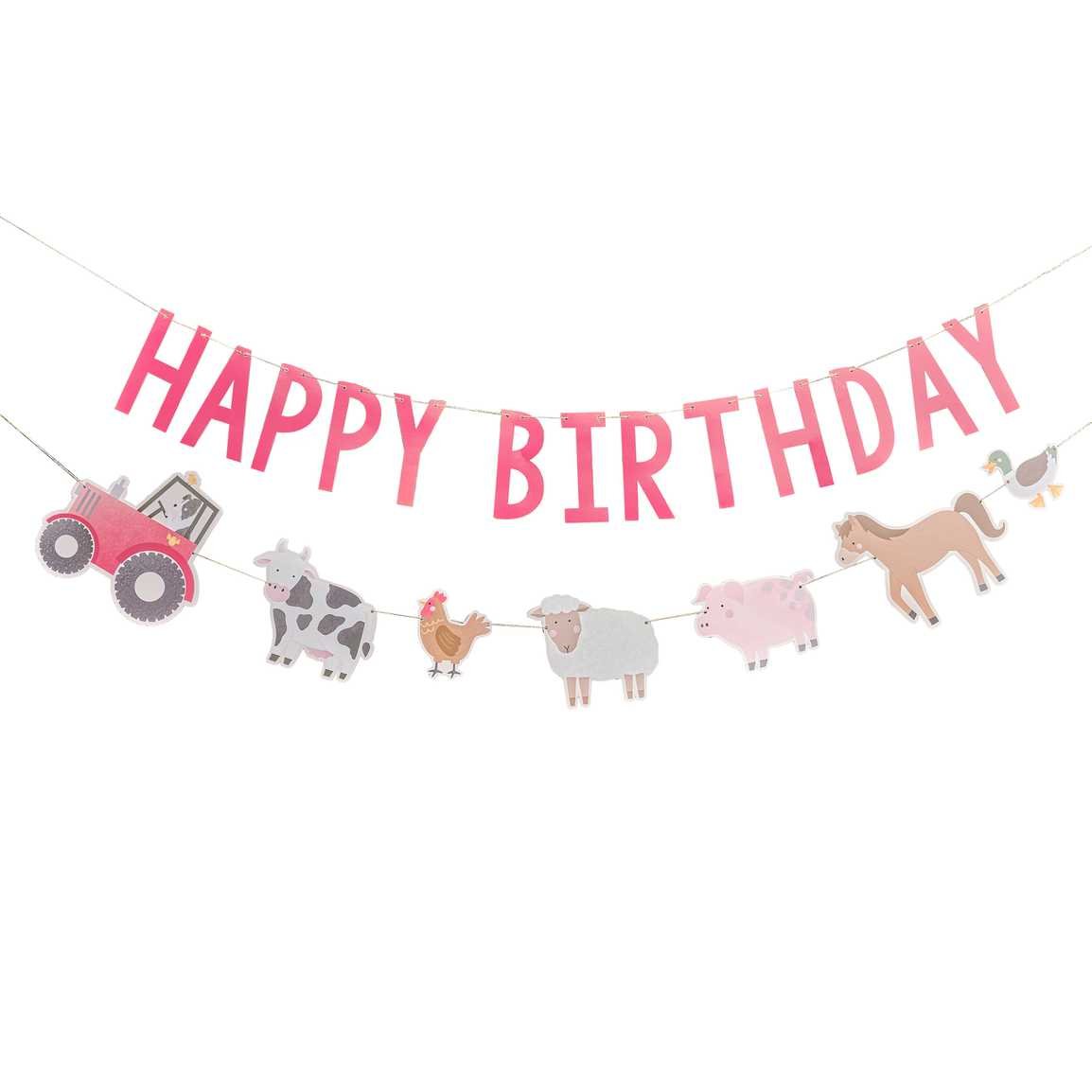 Farm Friends Happy Birthday Bunting Decoration 2m Long