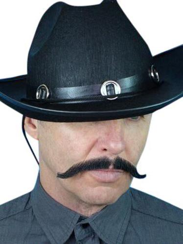 Costume Accessory Moustache Western Tombstone Black Realistic Deluxe