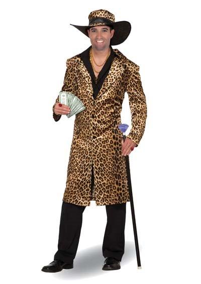 Costume Adult Funky Leopard Skin Pimp Coat/Hat