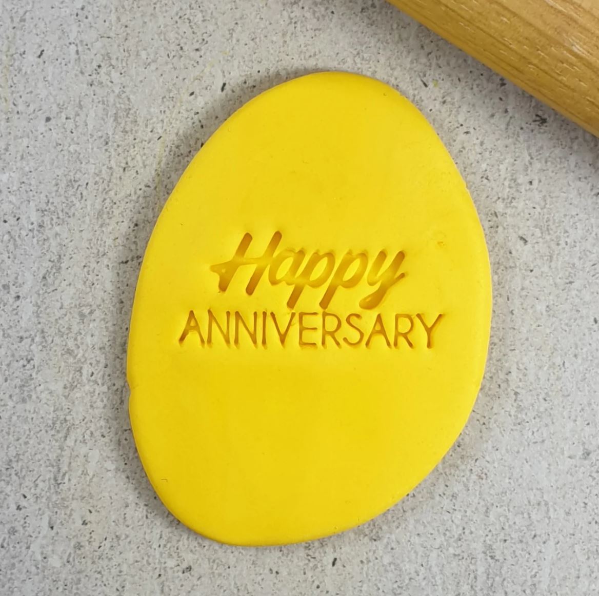 Happy Anniversary Cookie/Biscuit Cutter Embosser 60mm