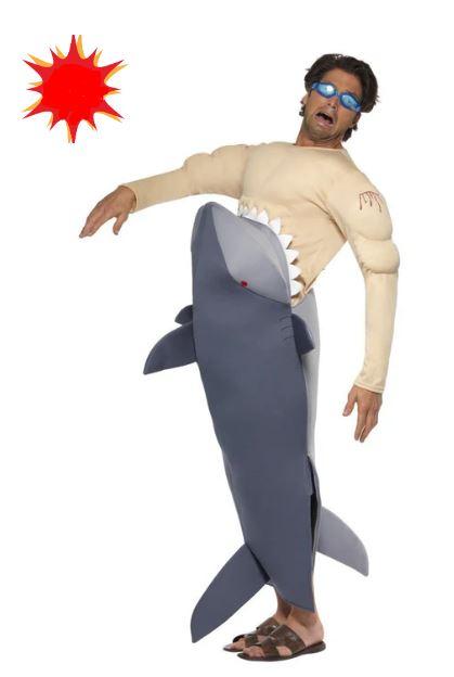 Costume Adult Man Being Eaten By Shark Inc. Goggles