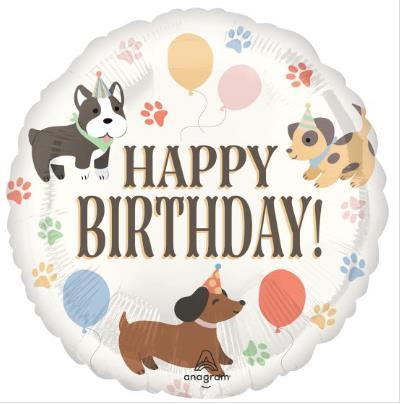 Balloon Foil 45cm Happy Birthday Pawsome Party