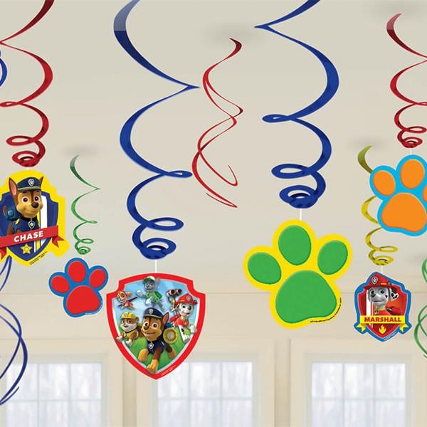 Paw Patrol Swirl Hanging Decorations Value Pack Pk/12