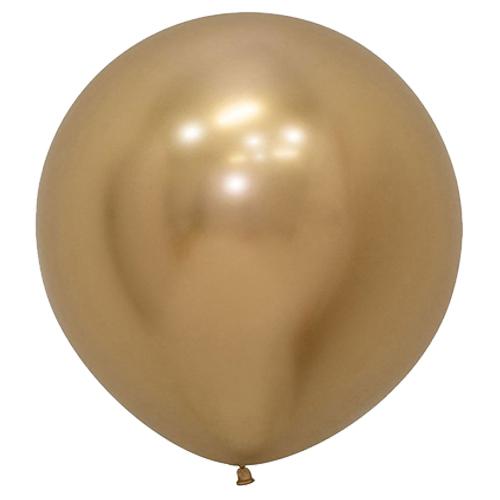 Balloons 60cm Reflex Gold Sempertex Pk 3