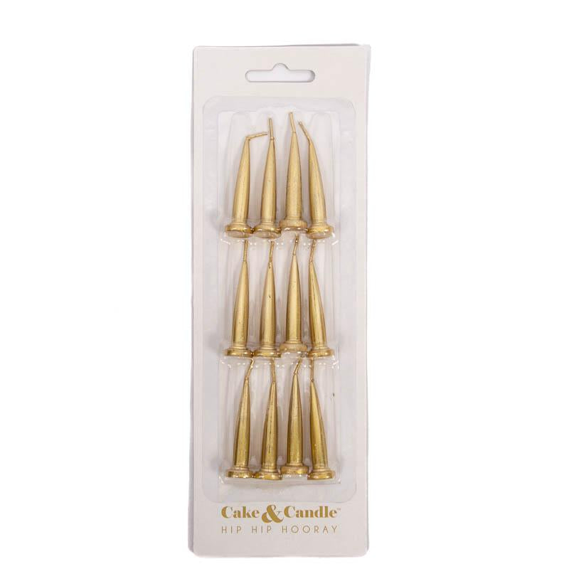 Candles Self Standing Gold Bullet Pk/12