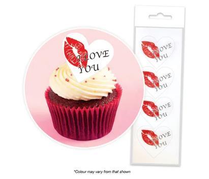 Edible Icing Wafer Topper I Love You Pk/16