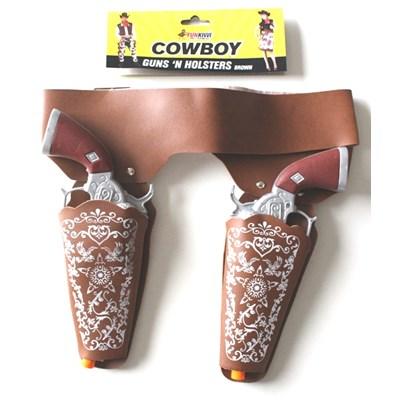 Gun Set With Holster Western Cowboy/Cowgirl Brown