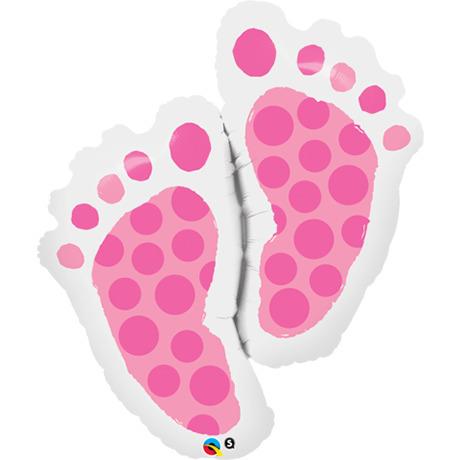 Balloon Foil Shape Baby Feet Pink 88cm discontinued line