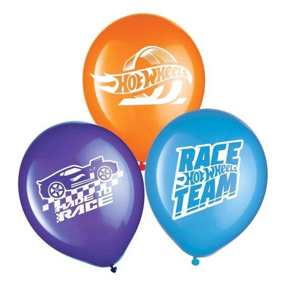 Hot Wheels Balloons Latex 30cm Pk/6