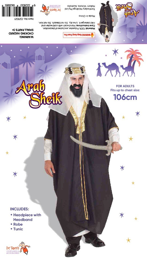 Costume Adult Arab Sheikh Medium / Standard