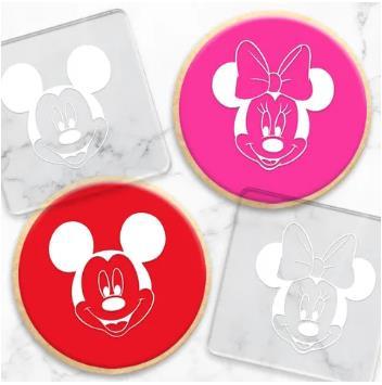 Mickey & Minnie Mouse Logo Cookie/Biscuit Debossers PK/2 Cake Craft