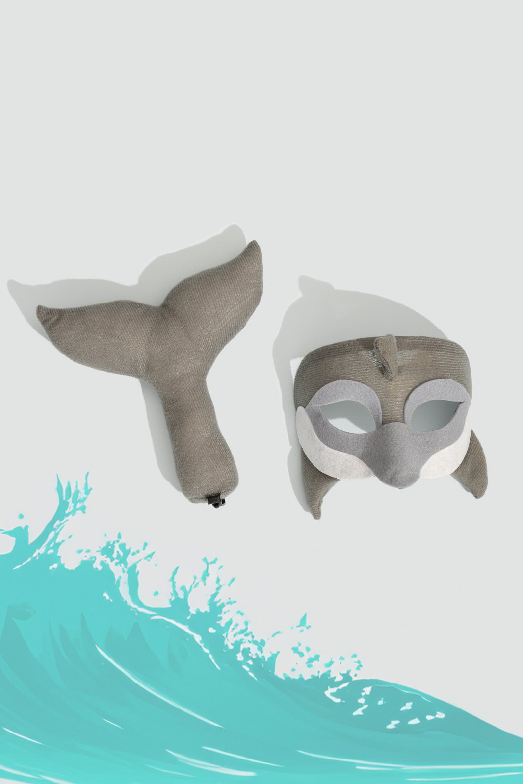 Animal Costume Set Mask & Tail Dolphin Under The Sea/Ocean