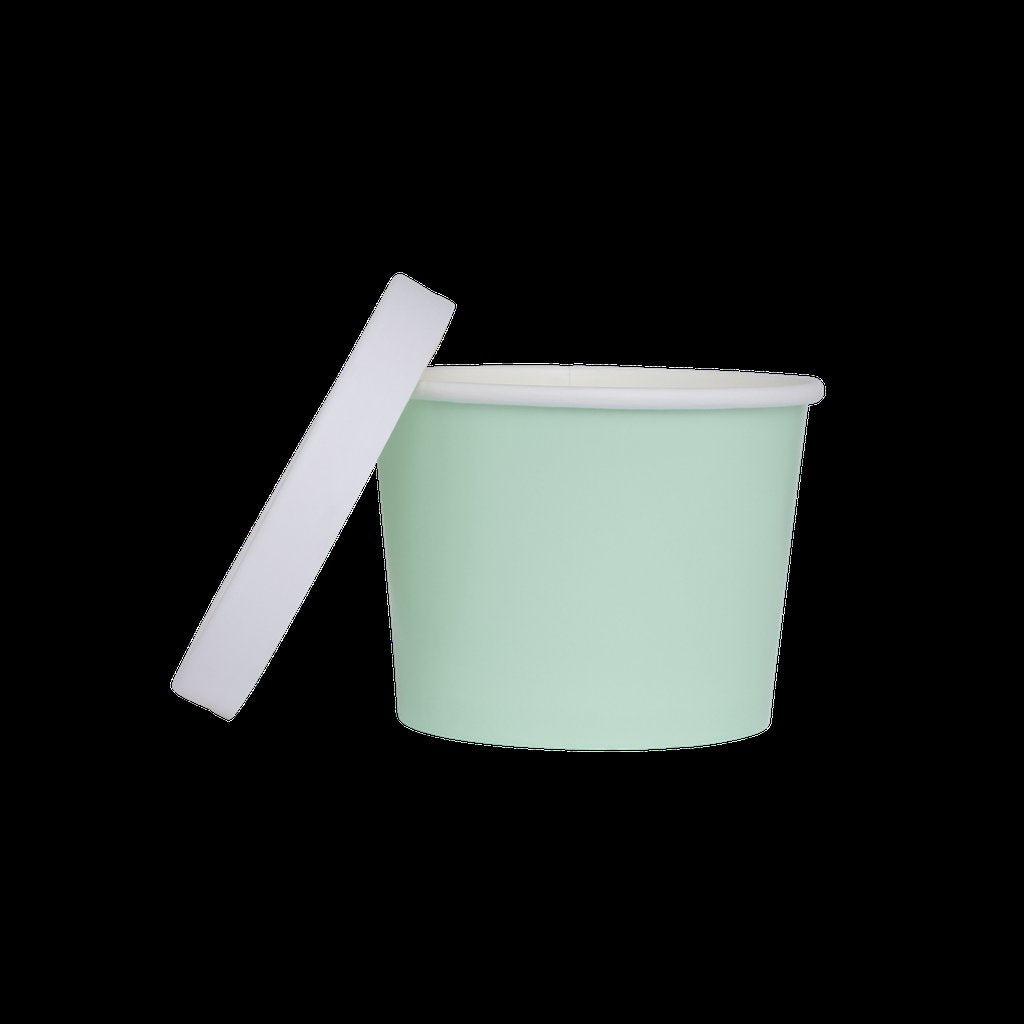 Paper Luxe Round Tub & Lid Mint Green Pk 5