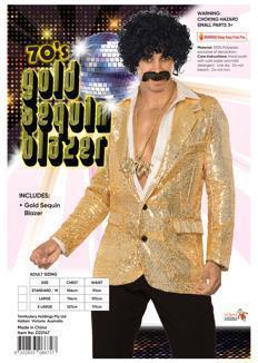 Costume Adult Gold Sequin Blazer