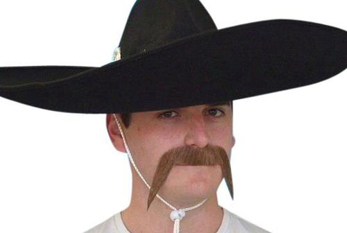 Costume Accessory Moustache Mexican Brown Realistic Deluxe