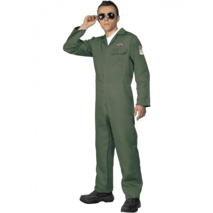 Costume Adult Green Aviator Pilot Suit