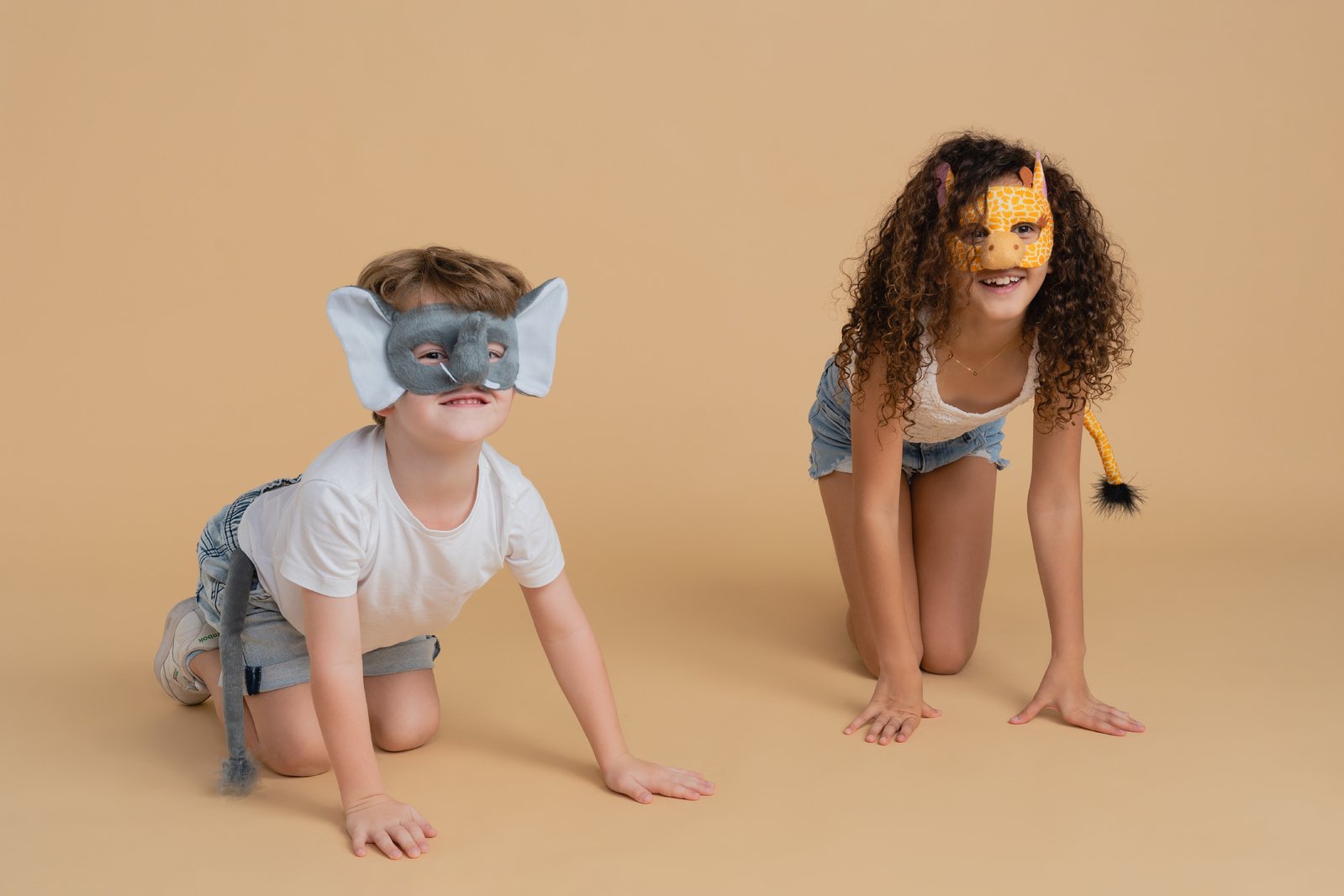 Animal Costume Mask Set Deluxe Elephant Grey