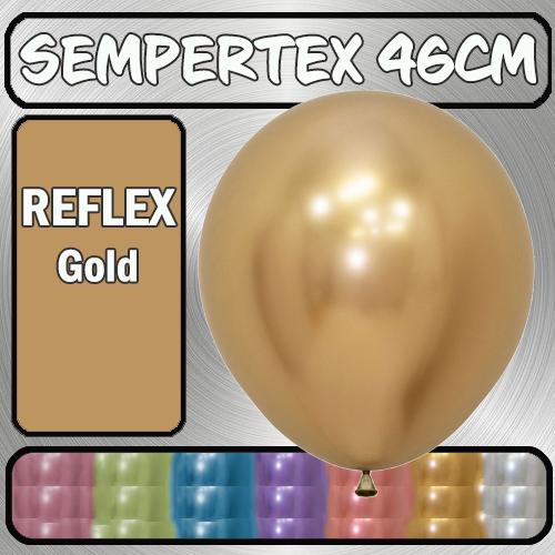 Balloons 46cm Reflex Gold Pk 6