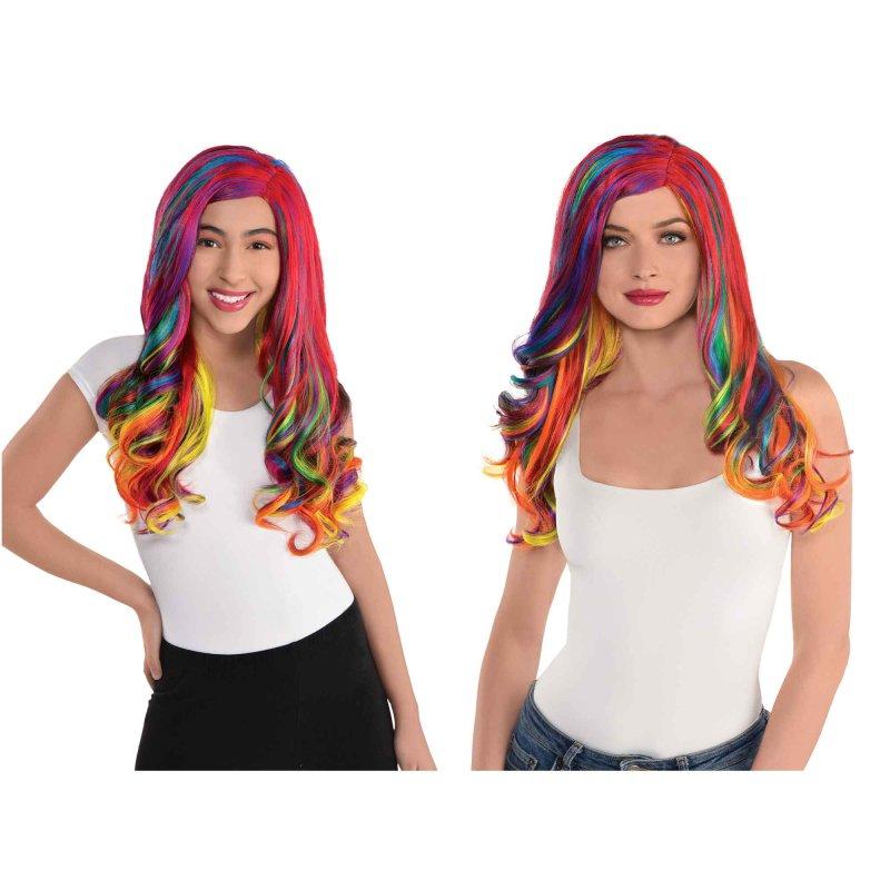 Wig Glamour Rainbow Long Curly