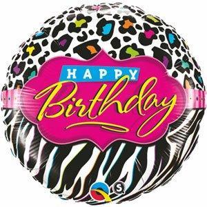 Balloon Foil 45cm Birthday Zebra Pattern discontinued line