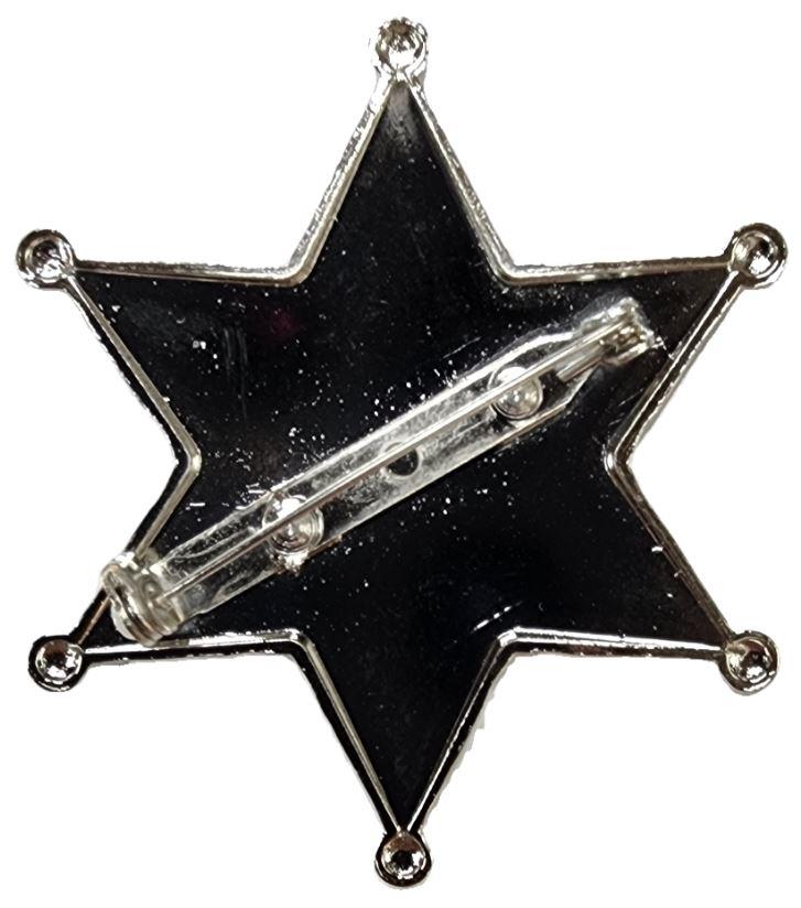 Badge Western Silver Star Sheriff Costume Accessory Toy Plastic