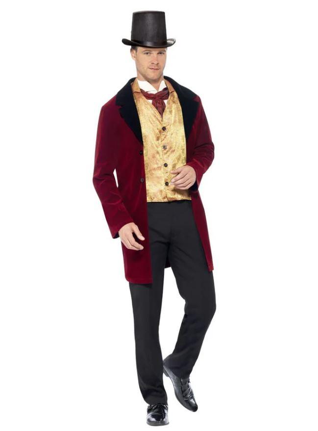 Costume Adult Edwardian Gent Coat & Shirt DLX