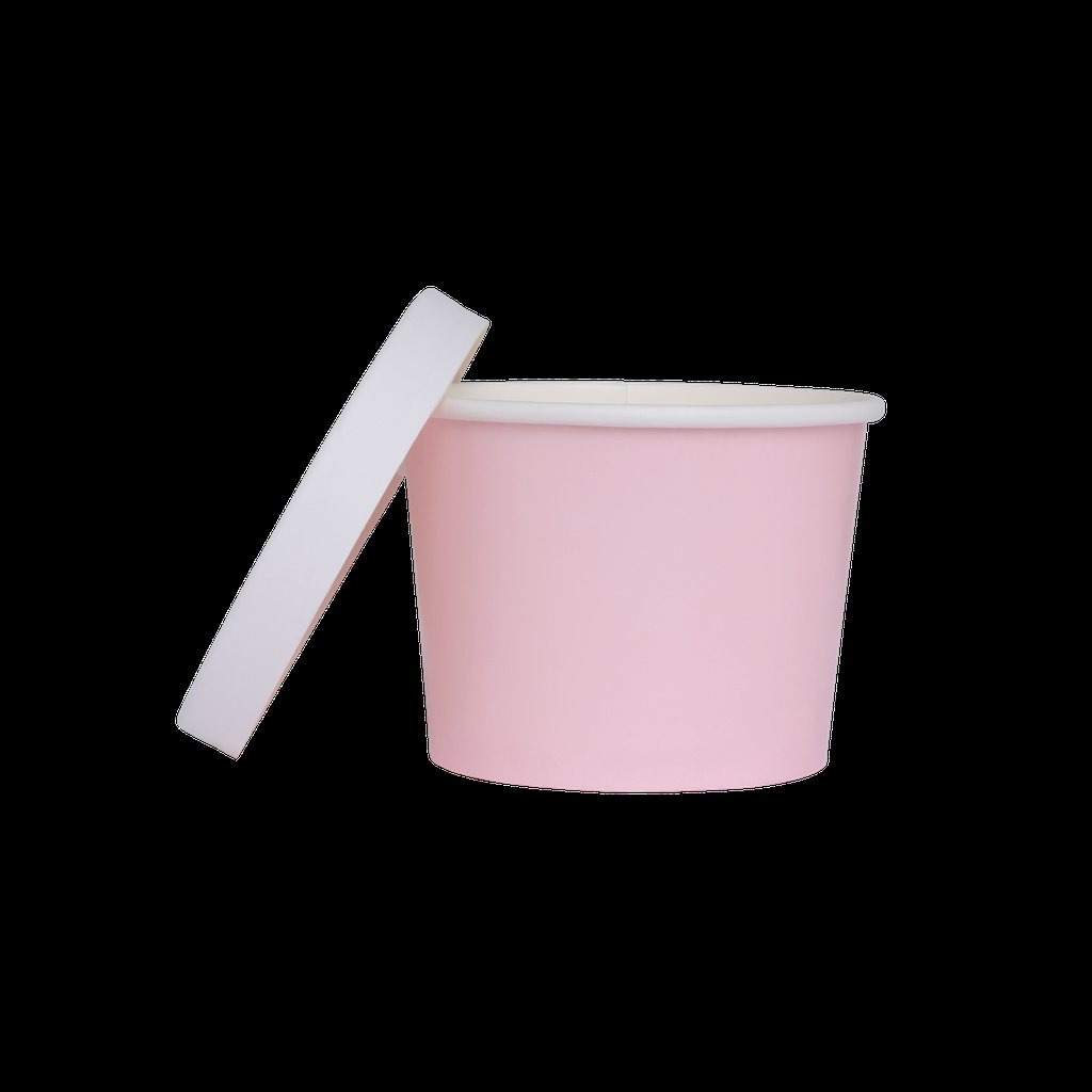 Paper Luxe Round Tub & Lid Pastel Pink Pk 5