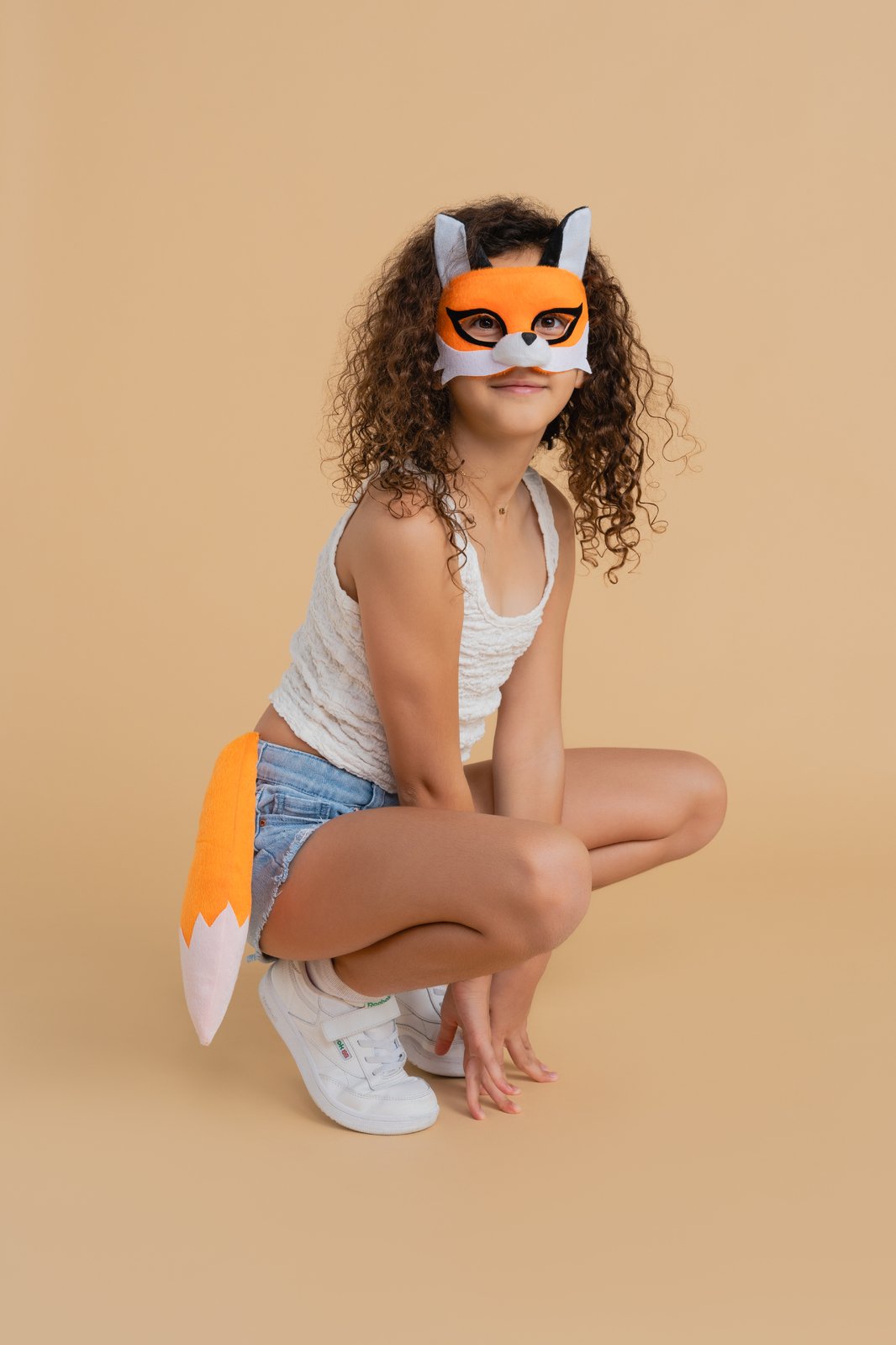 Animal Costume Mask Set Deluxe Fox Orange