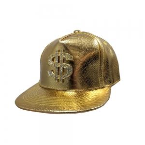 Hat Rapper Metallic Gold With Dollar Sign 1990s - Discontinued Line