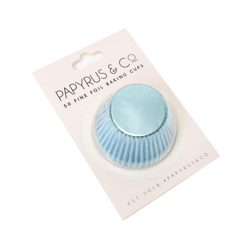 Cupcake Baking Cups Pastel Blue Large Foil Pk 50 50mm