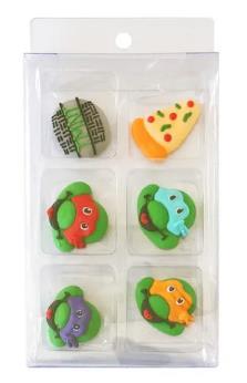 Edible Icing Decorations Ninja Turtles Pk/6