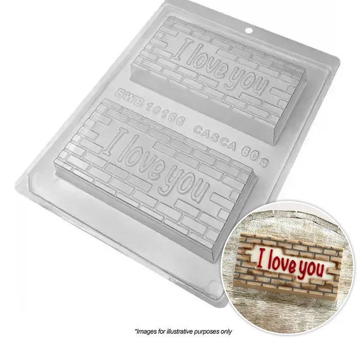 Chocolate Mould I Love You Brick Bar 3 Piece Set