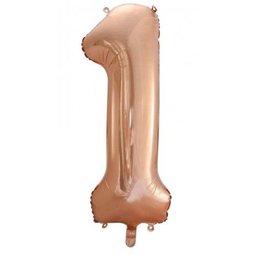 Balloon Foil Megaloon Number 1 Rose Gold 86cm