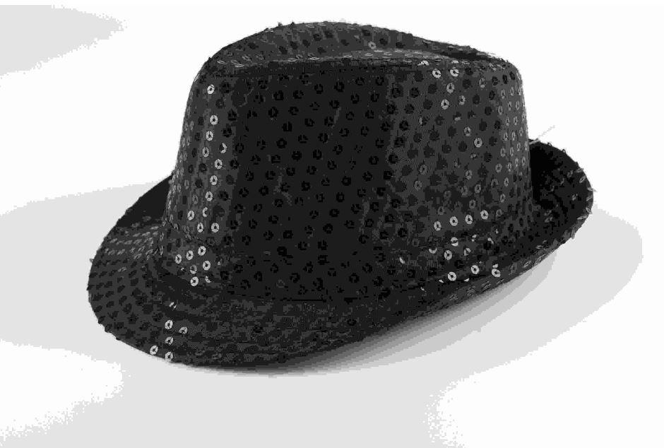 Hat Trilby Fedora Sequin Black