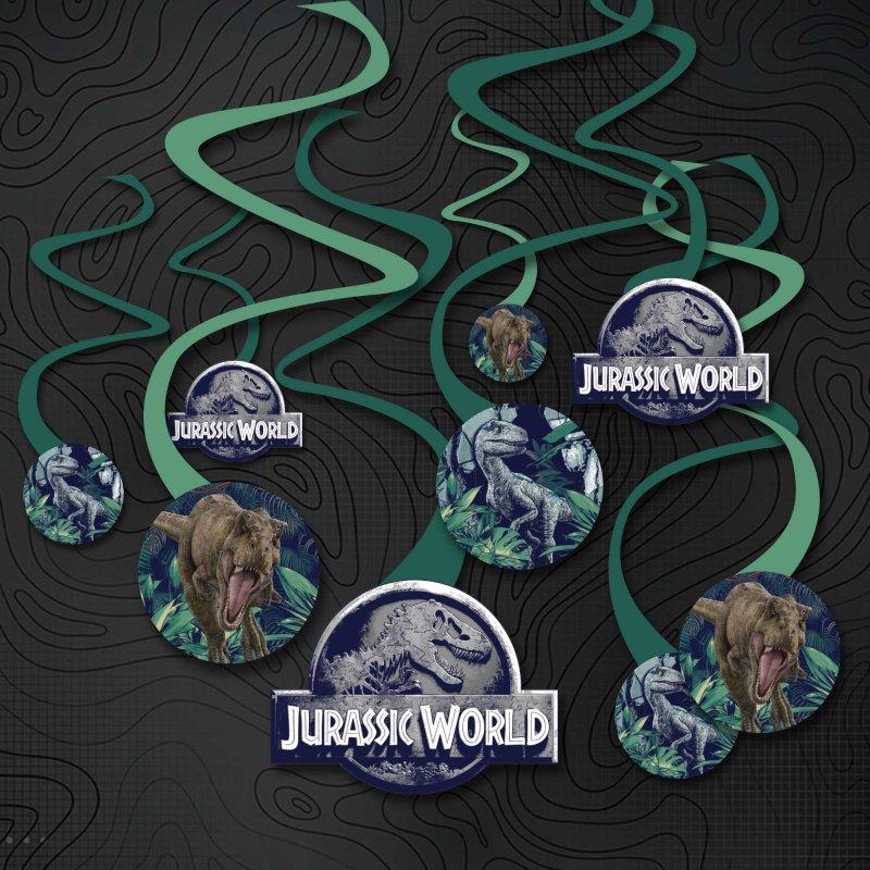 Jurassic Dinosaur Into The Wild Hanging Decoration Swirls Pk/12