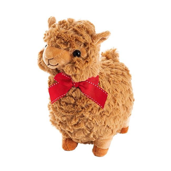 Soft Plush Toy Fuzzy Wuzzy Llama with Bow 24cm High