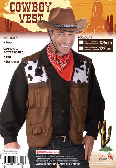 Costume Adult Wild West Cowboy/Cowgirl Vest