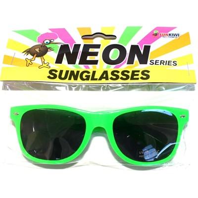 Glasses Fluro Neon Green 1980s Dark Lenses UV Coated