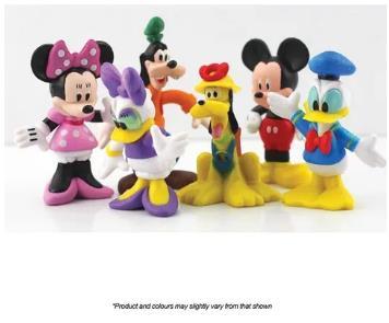 Mickey & Friends Plastic Cake Toppers/Figurines/Toys Pk/6