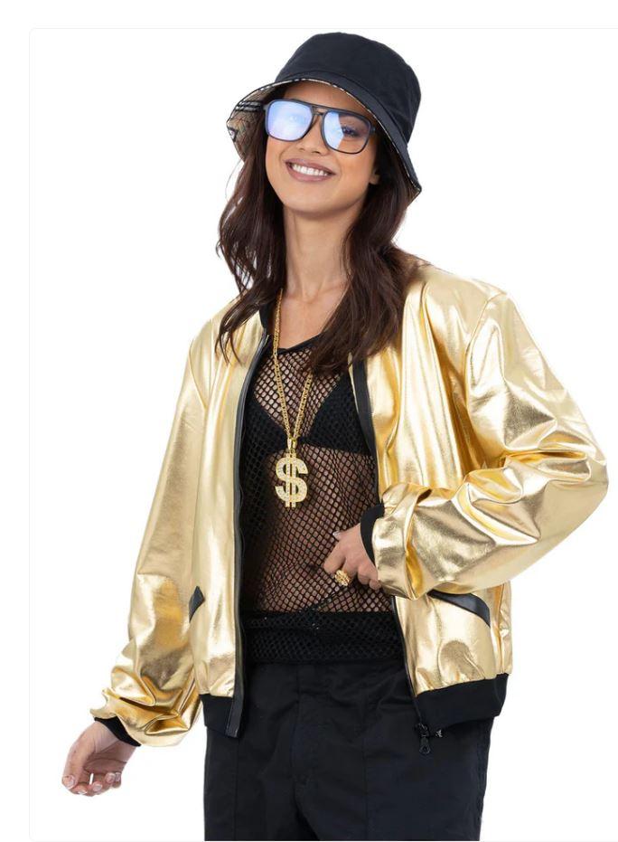 Costume Adult Gold Hip Hop Jacket 1980s/1990s