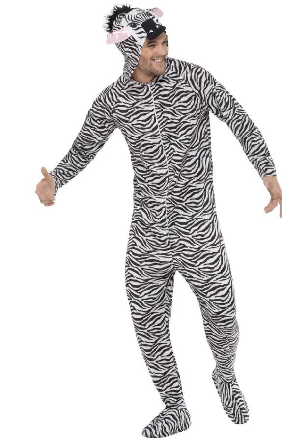 Costume Adult Animal Zebra Black And White Large