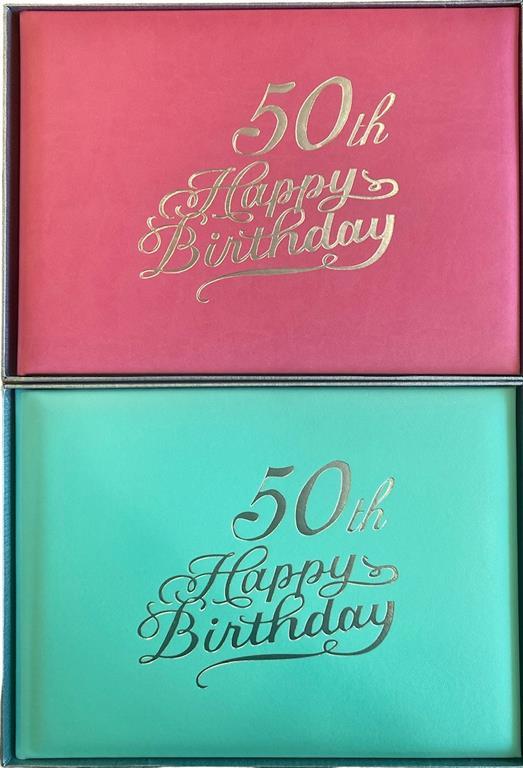 Guest Signature Book 50th Birthday Bright Assorted Colours