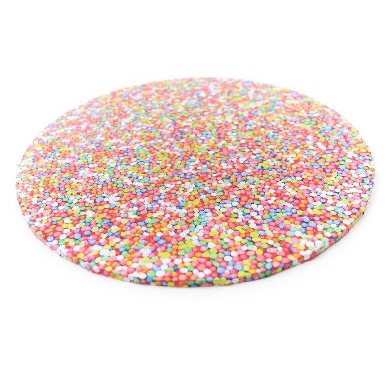 Cake/Food Presentation Board Round Sprinkles Print 10 Inch